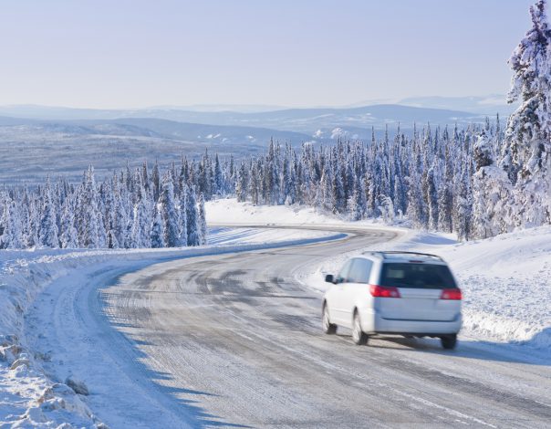 Car on a snowy road