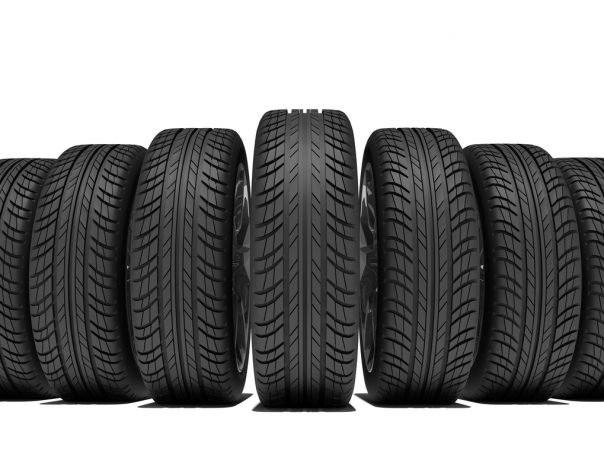 Tires in a line